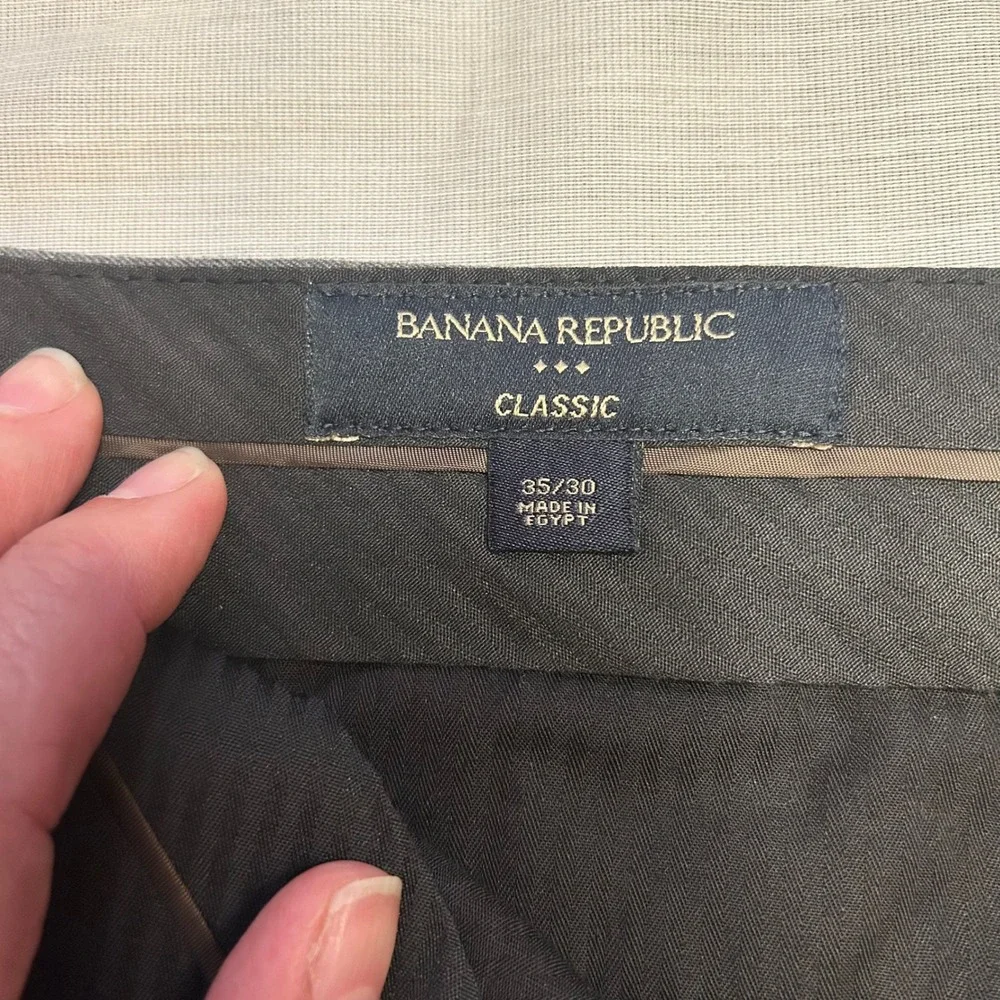 Banana Republic Dress Pants Mens 35x30 Light Gray Classic Fit Flat Front